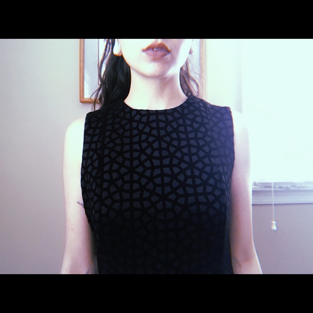 🕷CALVIN KLEIN Black Velvet Grid Dress🕷